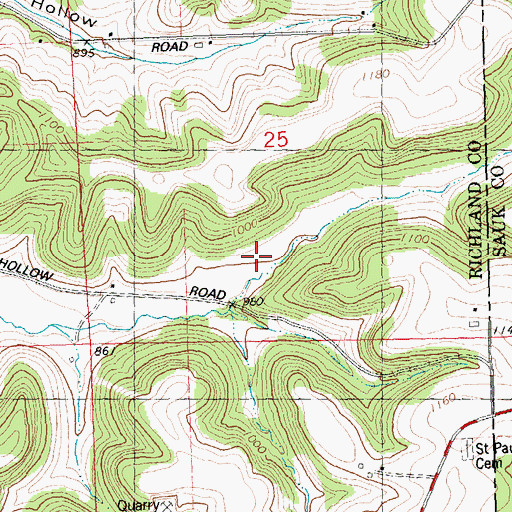 Topographic Map of Spring Brook Farm, WI