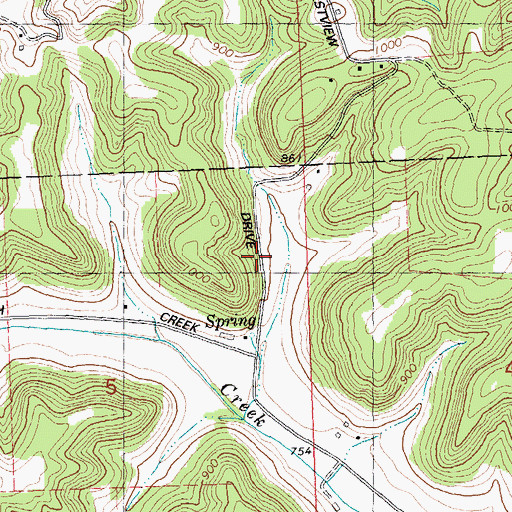 Topographic Map of Spring Brook Farm, WI