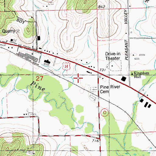 Topographic Map of Sunnyside Dairy Farm, WI