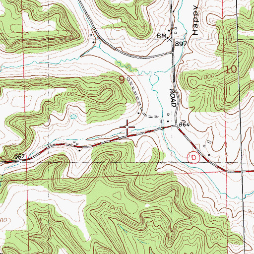 Topographic Map of West Branch Stock and Dairy Farm, WI