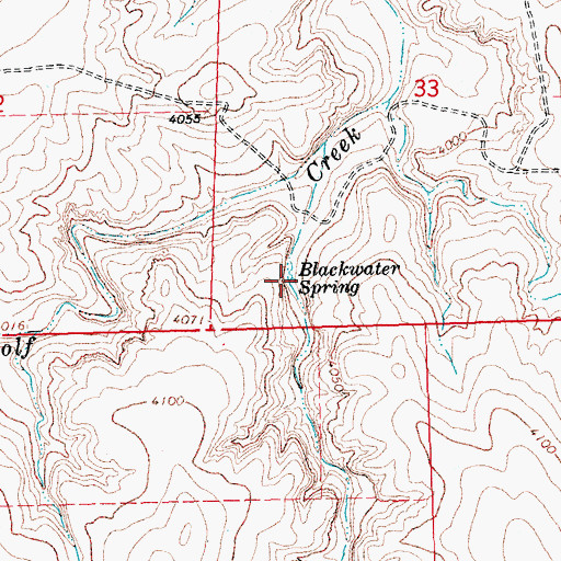 Topographic Map of Blackwater Spring, CO