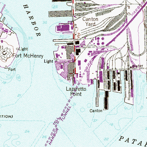 Topographic Map of Lazaretto Battery (historical), MD