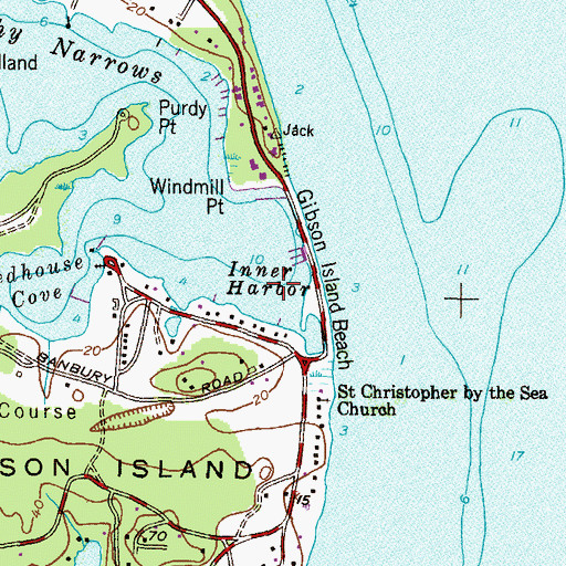 Topographic Map of Inner Harbor, MD