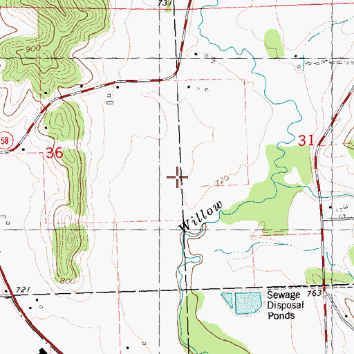 Topographic Map of Willow Creek Valley Farm, WI