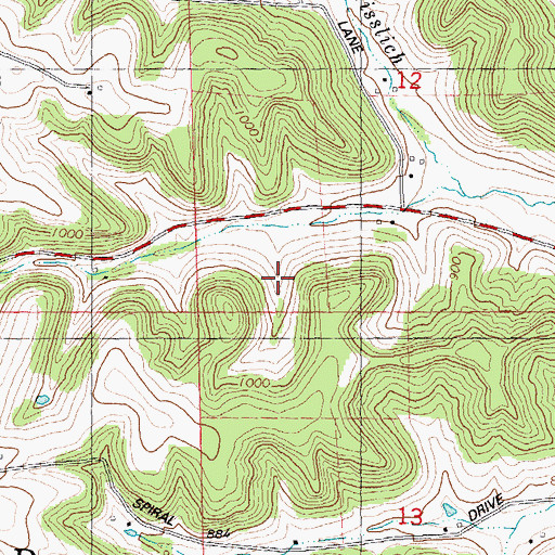 Topographic Map of Willow Dale Dairy Farm, WI
