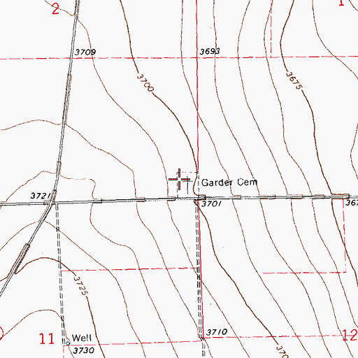 Topographic Map of Garber Cemetery, CO