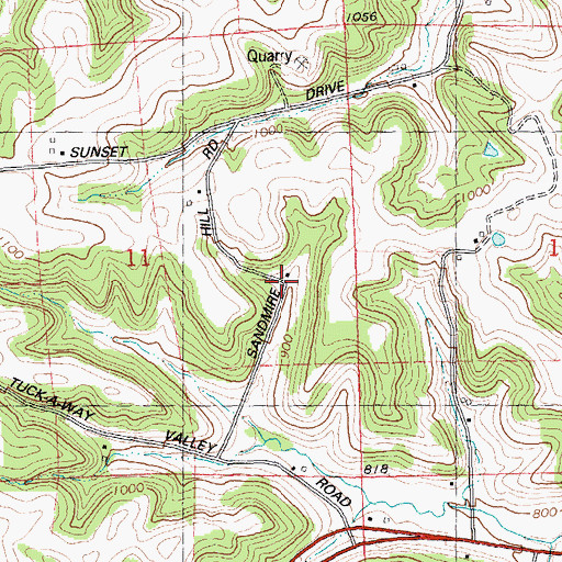 Topographic Map of Willow Springs Farm, WI