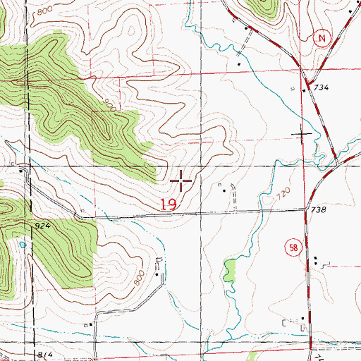Topographic Map of Willow Valley Dairy Farm, WI
