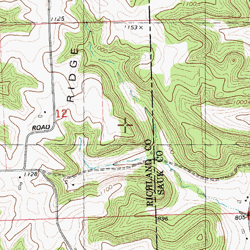 Topographic Map of Shady Bluff Stock Farm, WI