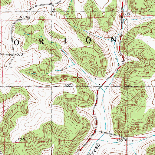 Topographic Map of Indian Creek Stock Farm, WI