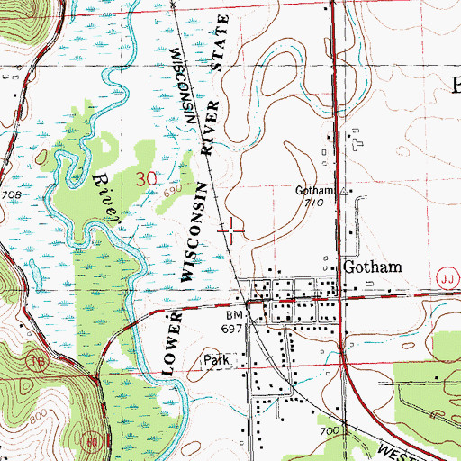 Topographic Map of Locust Corners Farm, WI