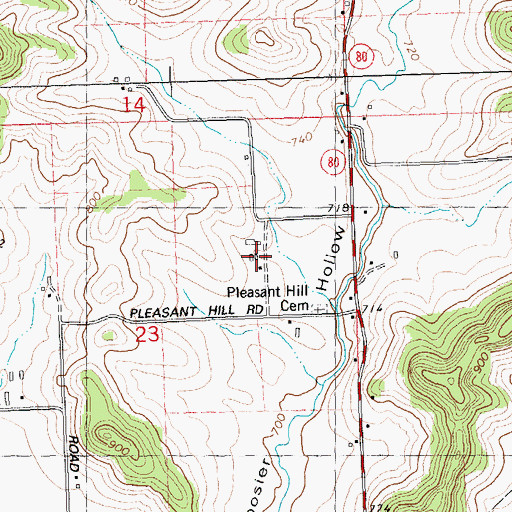 Topographic Map of Miller Homestead, WI