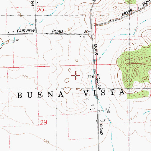 Topographic Map of Moss Creek Stock Farm, WI