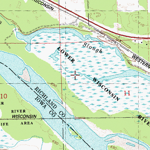 Topographic Map of Mount Pleasant Stock Farm (historical), WI
