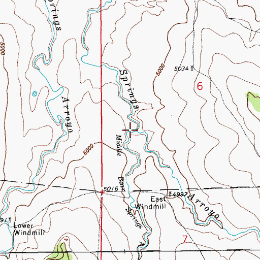 Topographic Map of Middle Bear Springs Arroyo, CO