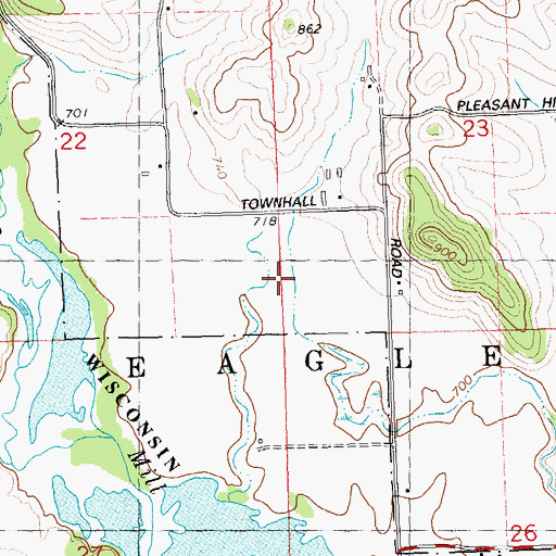 Topographic Map of Pleasant View Farm, WI