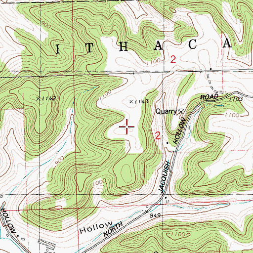 Topographic Map of The Glen, WI