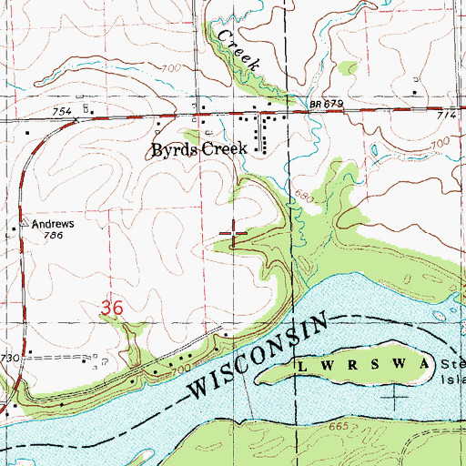 Topographic Map of Tisdale Homestead, WI