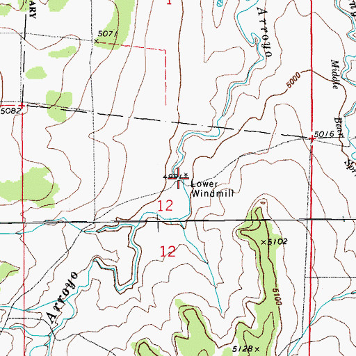 Topographic Map of Lower Windmill, CO