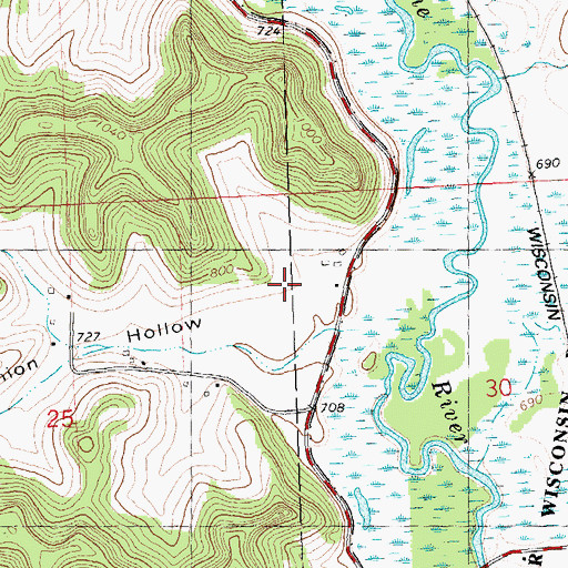 Topographic Map of Walnut Grove Stock and Dairy Farm, WI