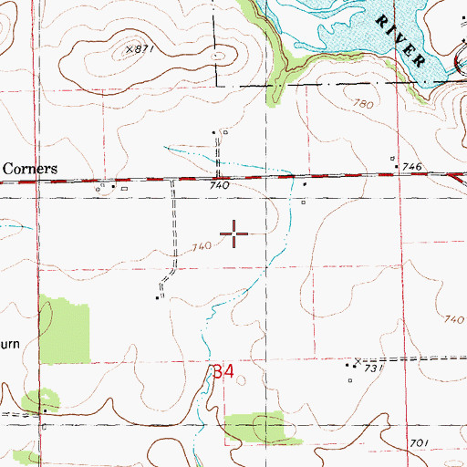 Topographic Map of Wisconsin River Valley Farm, WI