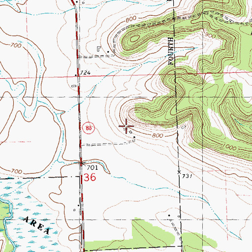 Topographic Map of Woodside Grain, Stock and Fruit Farm, WI