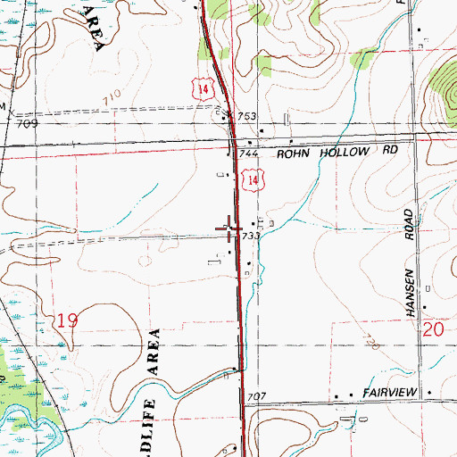 Topographic Map of School Number 5 (historical), WI
