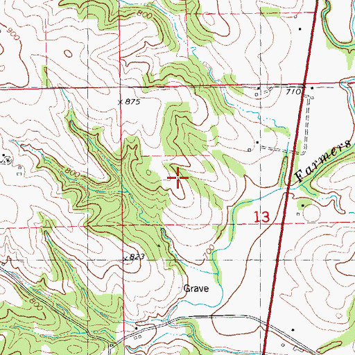 Topographic Map of Beedle Farm Cemetery, IA