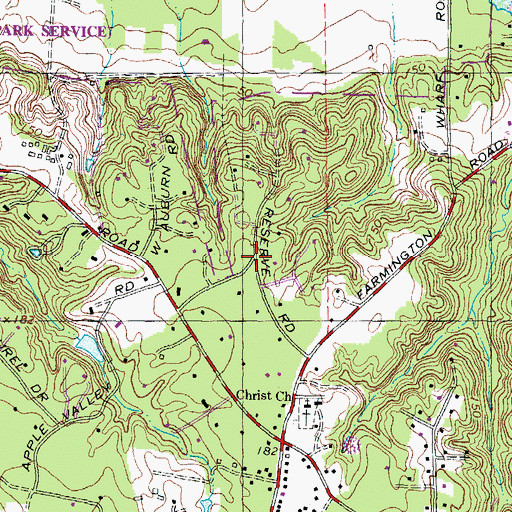 Topographic Map of Auburn, MD