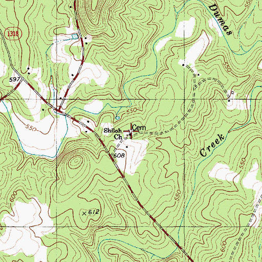 Topographic Map of Shiloh Cemetery, NC