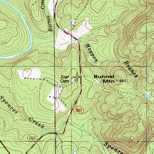 Topographic Map of Zoar Church (historical), NC