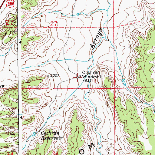 Topographic Map of Cochran Windmill, CO