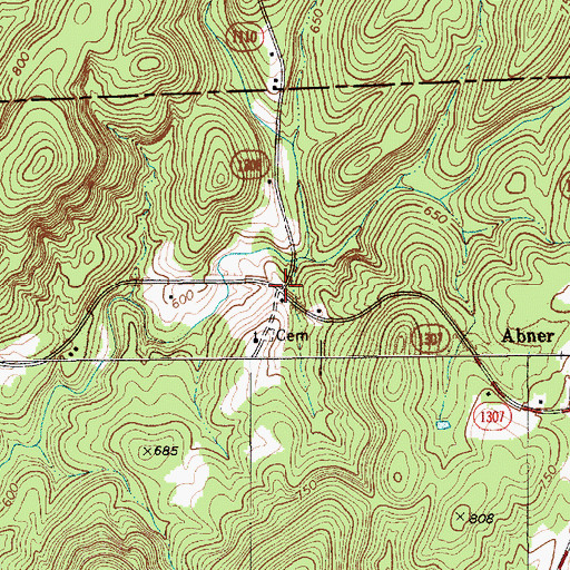 Topographic Map of Bandys Store (historical), NC