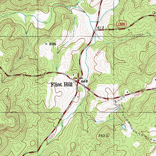Topographic Map of Flint Hill School (historical), NC