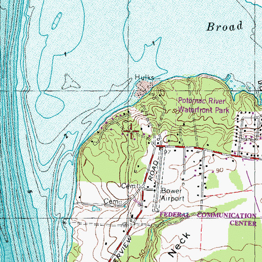 Topographic Map of Riverview Estates, MD