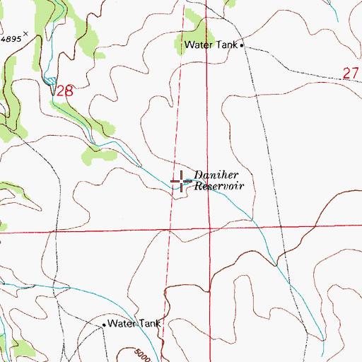 Topographic Map of Daniher Reservoir, CO