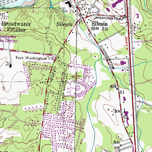 Topographic Map of Warburton Oaks, MD
