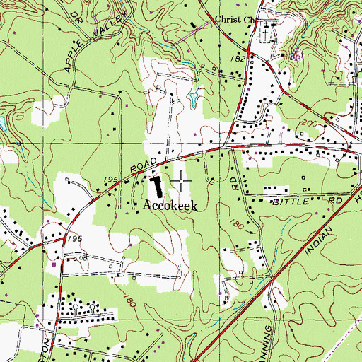 Topographic Map of Accokeek Neighborhood Park, MD
