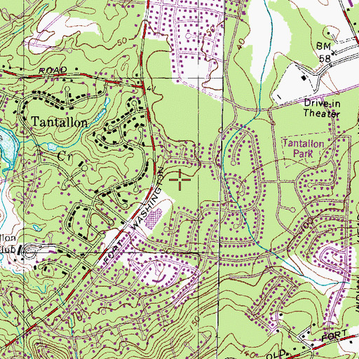 Topographic Map of Potomac Landing Park, MD