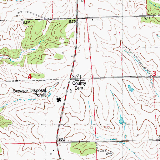 Topographic Map of Country Poor Farm Cemetery, IA