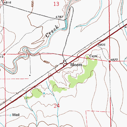 Topographic Map of Bloom, CO