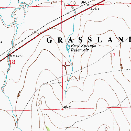 Topographic Map of Bear Springs Reservoir, CO