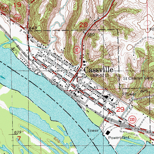 Topographic Map of River Valley Community Church, WI