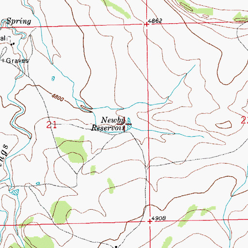 Topographic Map of Newby Reservoir, CO
