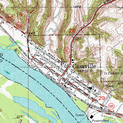 Topographic Map of Saint Peters Lutheran Church, WI