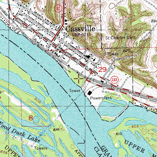 Topographic Map of Riverside Park, WI