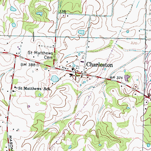 Topographic Map of Charleston Cemetery, TN