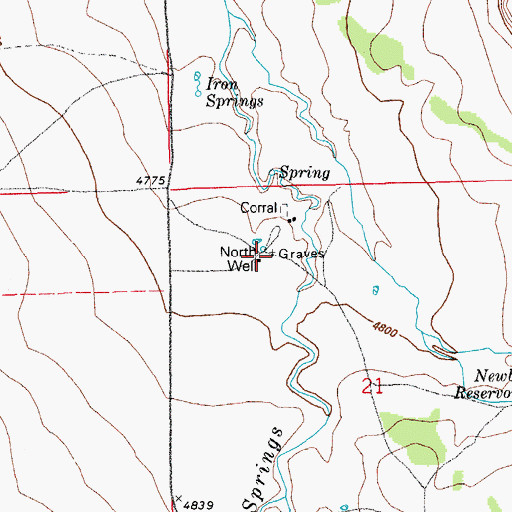 Topographic Map of North Well, CO