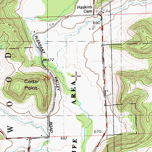 Topographic Map of Pleasant Valley Stock Farm, WI