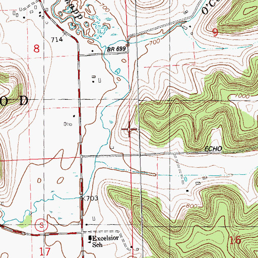 Topographic Map of Running Brook Stock Farm, WI